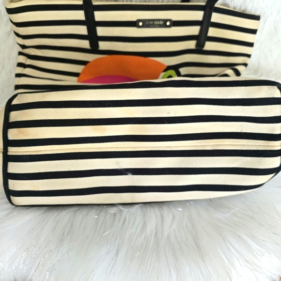 Kate Spade Black and White Striped Tote Bag - Picture 6 of 8